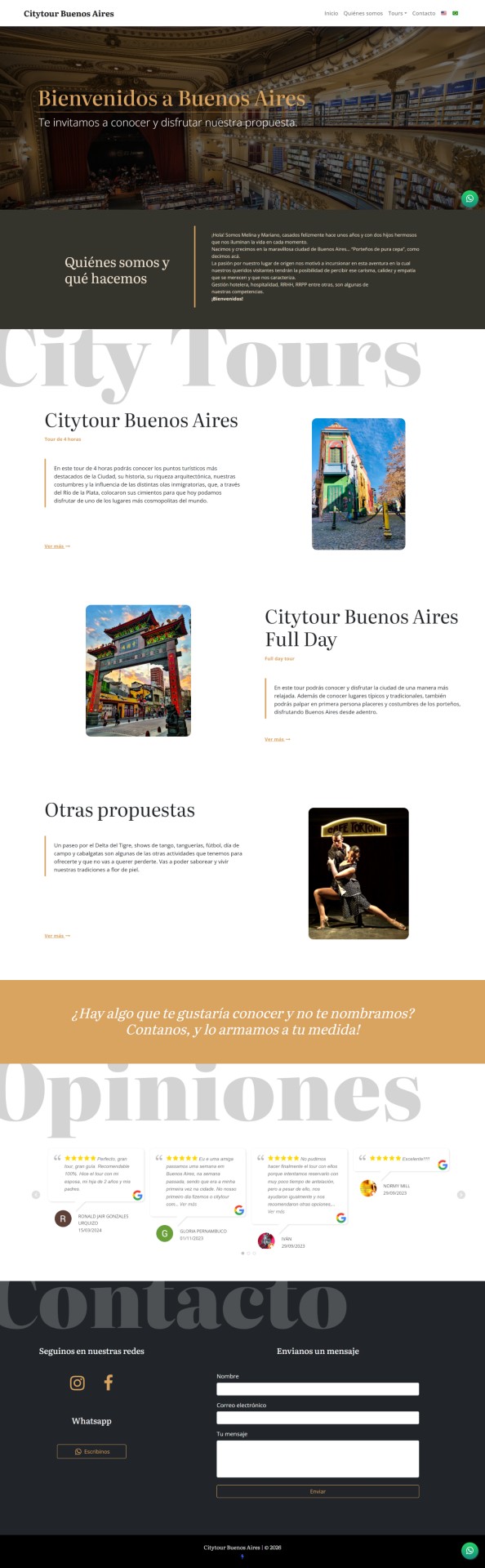 Captura del sitio de Citytour Buenos Aires